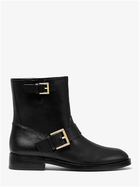 michael kors reeves booties black 9m|Reeves Leather Moto Boot .